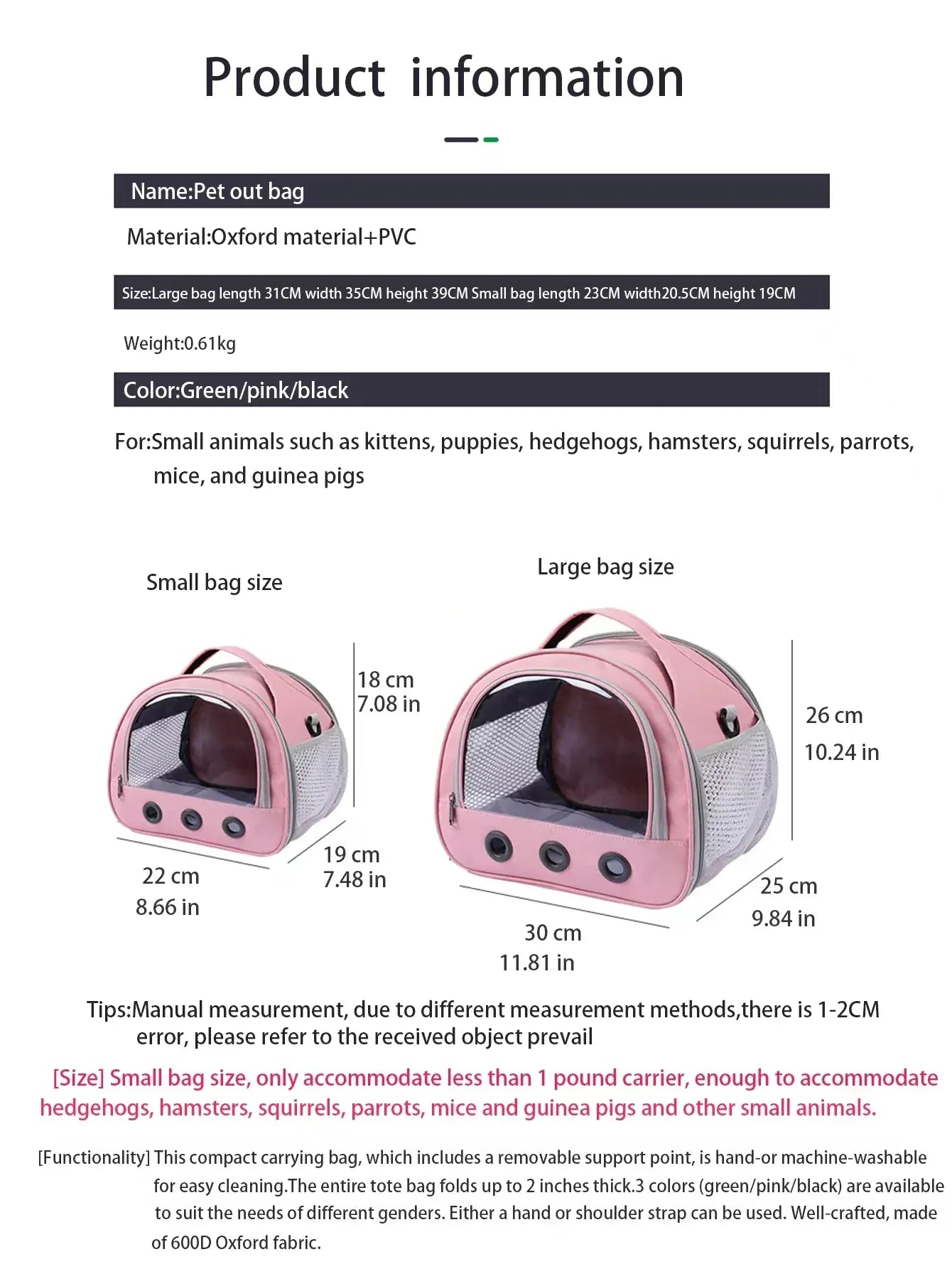 Aviation Approved Pet Carrier Backpack - Anti-Suffocation Travel Bag for Cats, Dogs, Birds & Rabbits with Thick Cotton Cushion