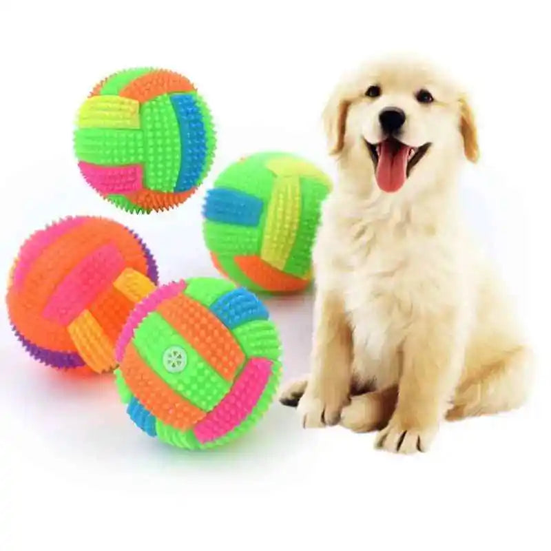 Balls For Dogs Dog Chewing Toy Toy For Dog Interactive Puppy Molar Glowing Led Light Up Bouncy Chew Ball Pet Color Small Animals