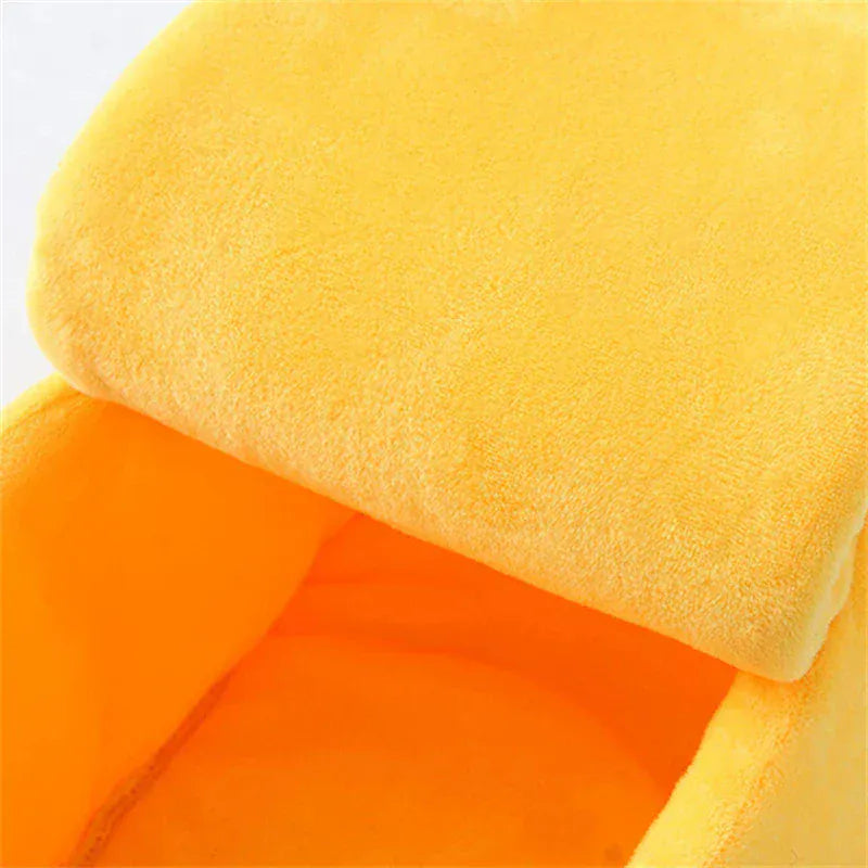 Banana Pet Bed Cat Nest - Cozy Winter Warm Cat & Small Dog House, Soft Coral Fleece for Chinchillas, Squirrels, Small Pets (Multiple Colors)