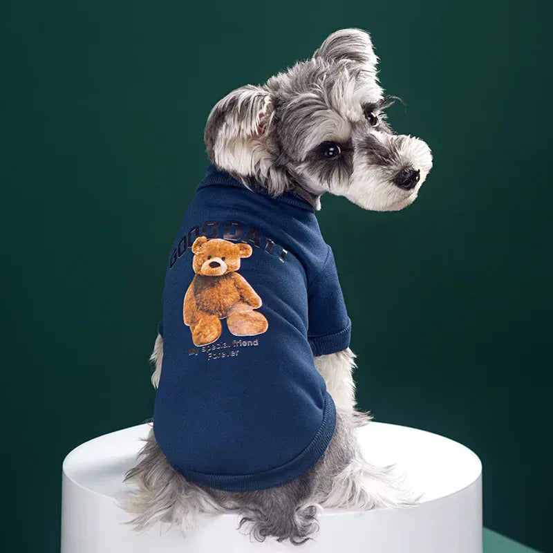 Bear Pattern Dog Sweatshirt | Winter Warm Pet Pullover for Small & Medium Dogs & Cats | Cute Puppy Jacket & Chihuahua Outfit