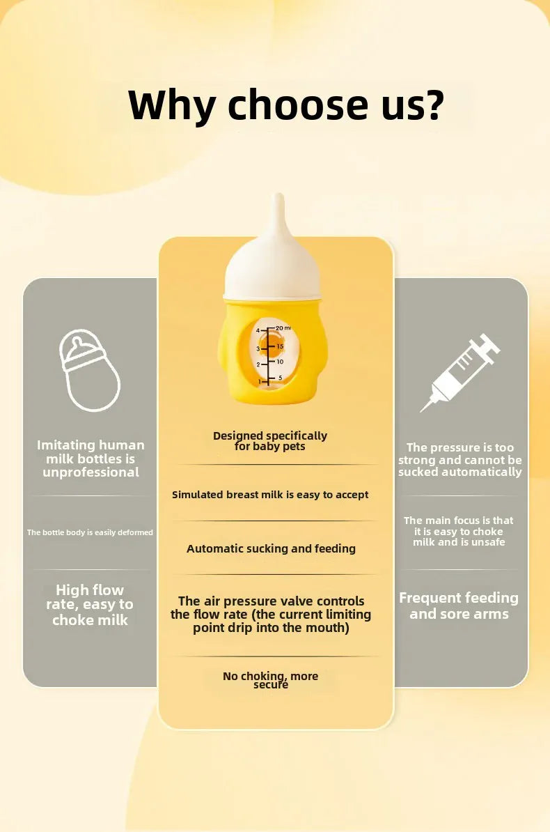 Bionic Pet Milk Bottle - Anti-Choking Newborn Puppy & Kitten Feeding Bottle