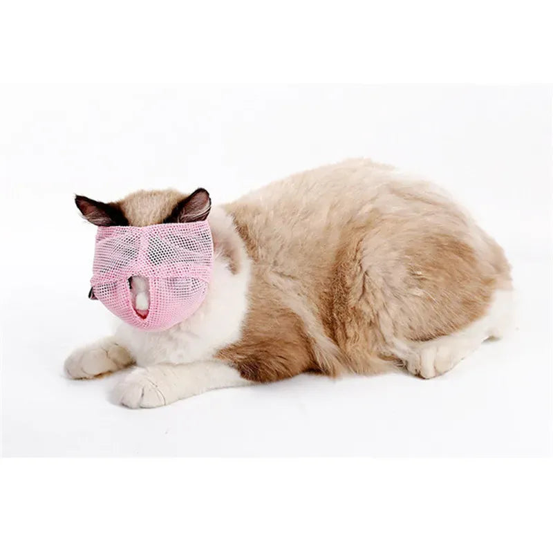 Breathable Cat Muzzle & Bathing Bag - Anti-Bite Grooming Restraint for Safe Handling