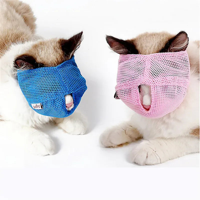 Breathable Cat Muzzle & Bathing Bag - Anti-Bite Grooming Restraint for Safe Handling