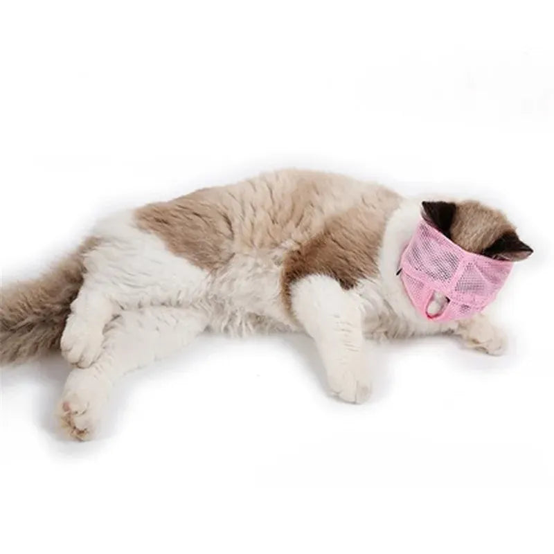Breathable Cat Muzzle & Bathing Bag - Anti-Bite Grooming Restraint for Safe Handling