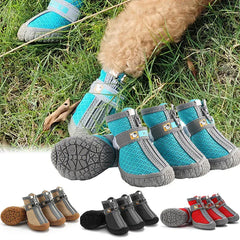 Breathable Dog Shoes - Anti-Slip Plush Boots for Small Medium Dogs