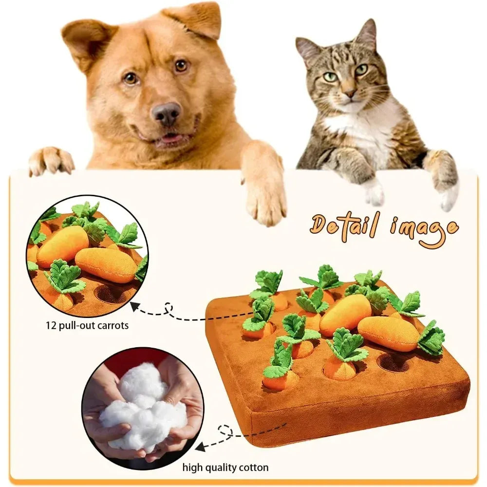 Carrot Snuffle Mat for Dogs & Cats – Interactive Puzzle Feeder Toy with Hiding Carrots