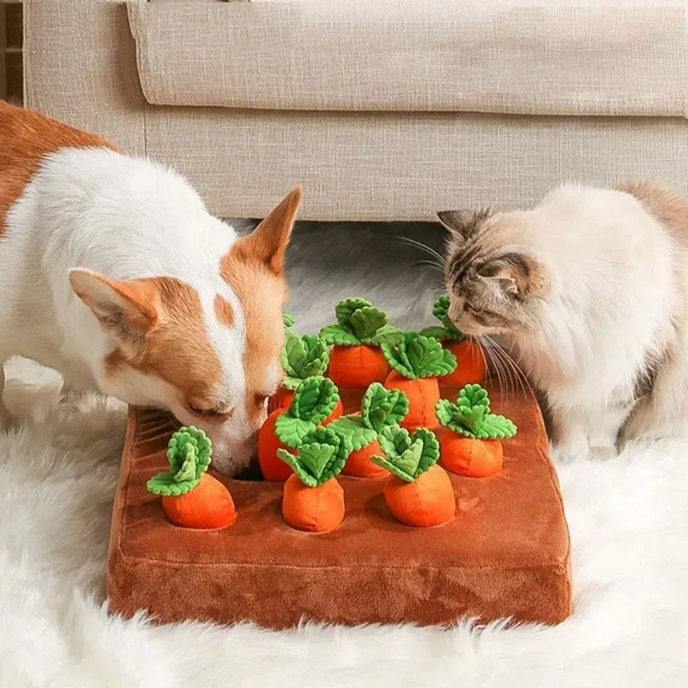 Carrot Snuffle Mat for Dogs & Cats – Interactive Puzzle Feeder Toy with Hiding Carrots