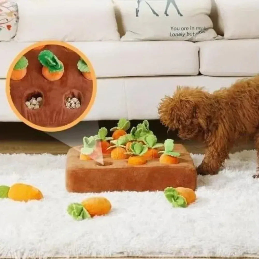 Carrot Snuffle Mat for Dogs & Cats – Interactive Puzzle Feeder Toy with Hiding Carrots