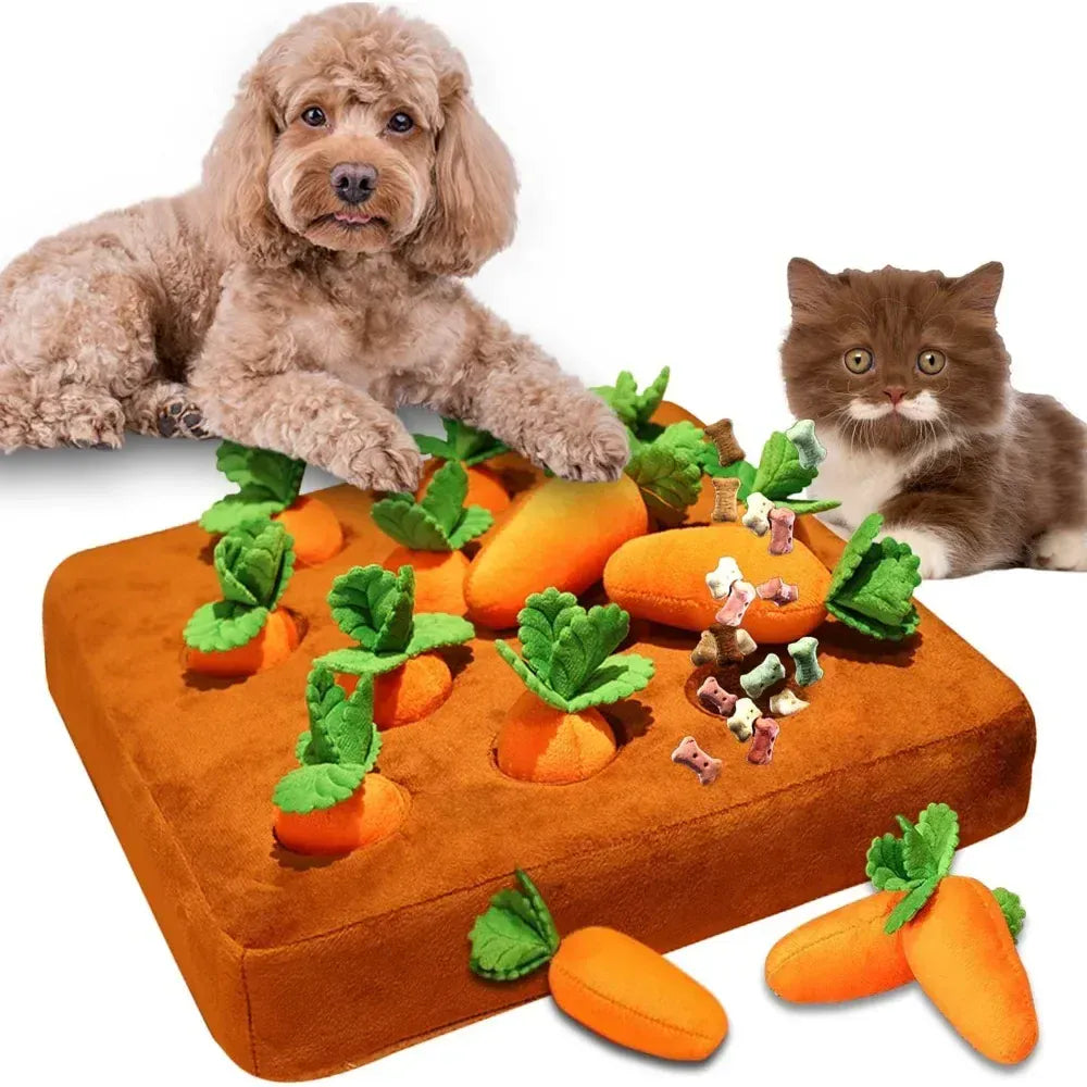 Carrot Snuffle Mat for Dogs & Cats – Interactive Puzzle Feeder Toy with Hiding Carrots