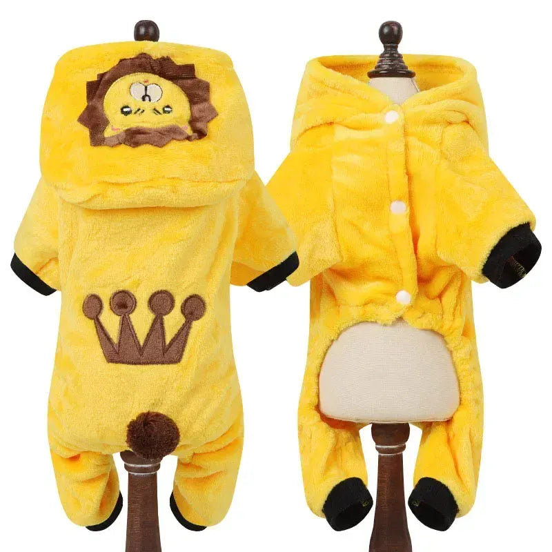 Cartoon Animal Dog & Cat Costume - Winter Warm Jumpsuit Pajamas