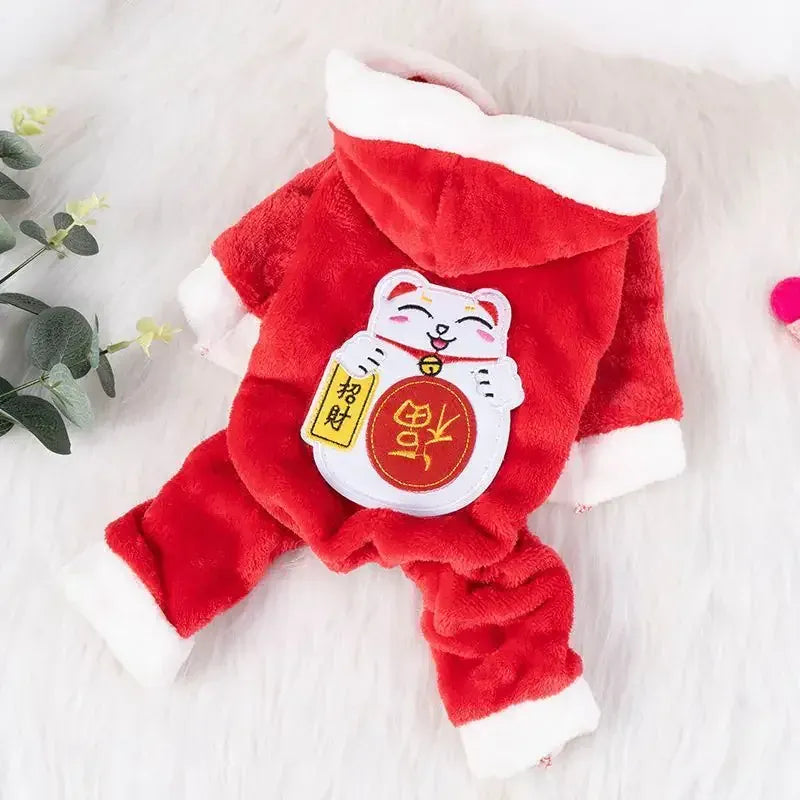 Cartoon Animal Dog & Cat Costume - Winter Warm Jumpsuit Pajamas