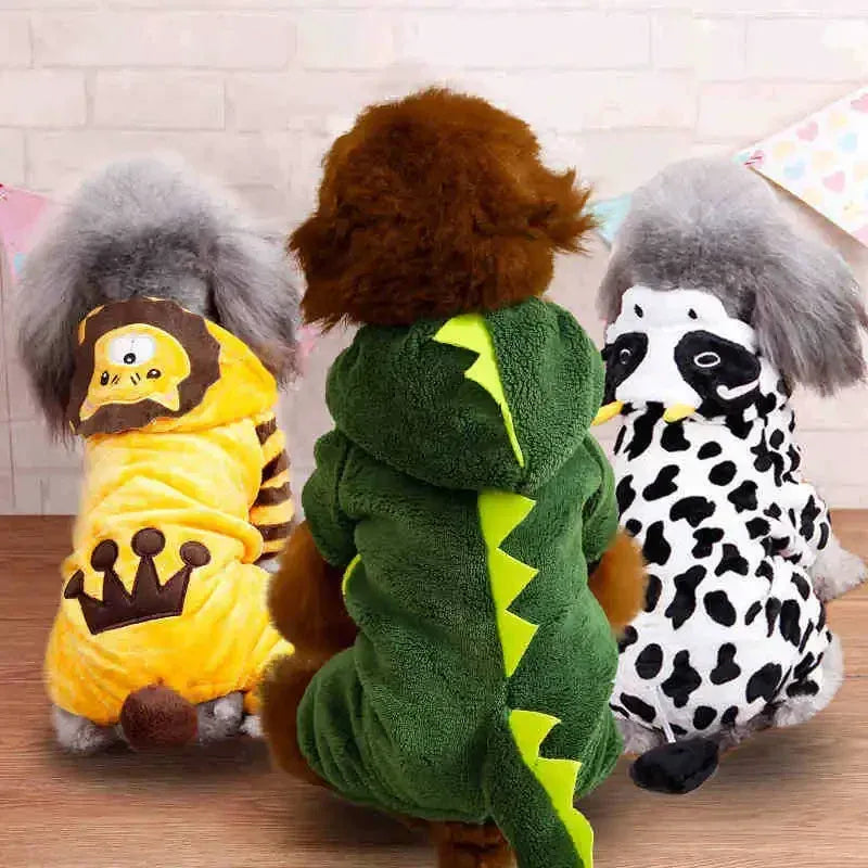 Cartoon Animal Dog & Cat Costume - Winter Warm Jumpsuit Pajamas