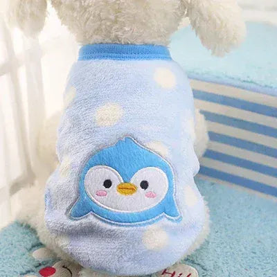 Cartoon Fleece Pet Clothes | Winter Warm Dog & Cat Vest – Cozy Sweater for Small Dogs & Cats