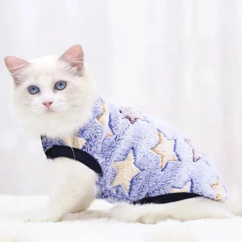 Cartoon Fleece Pet Clothes | Winter Warm Dog & Cat Vest – Cozy Sweater for Small Dogs & Cats