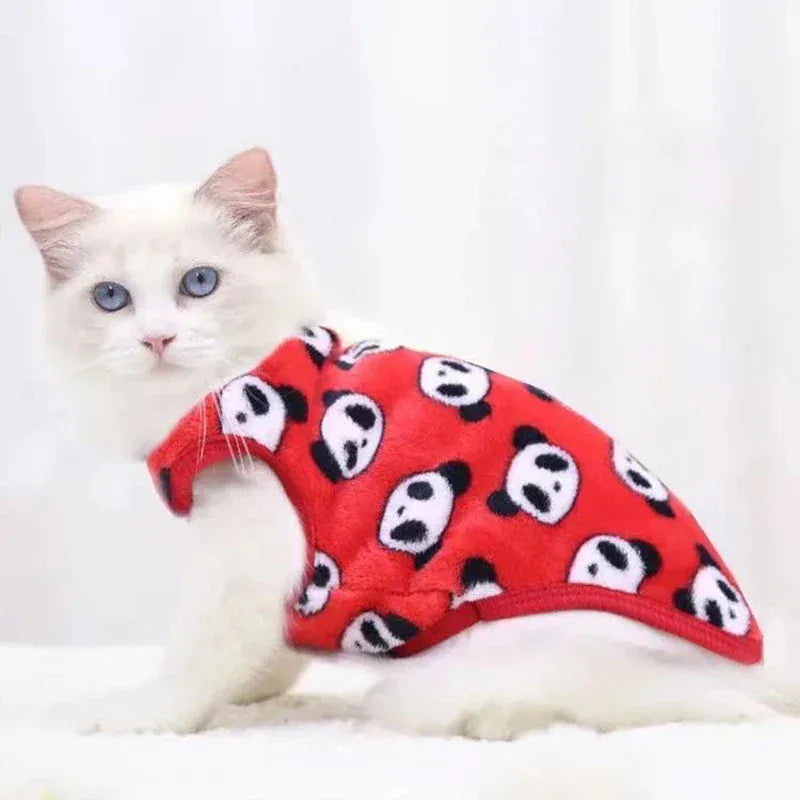 Cartoon Fleece Pet Clothes | Winter Warm Dog & Cat Vest – Cozy Sweater for Small Dogs & Cats