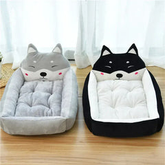 Cartoon Pet Bed Sofa - Washable Cotton Small Dog Cat Bed with Backrest