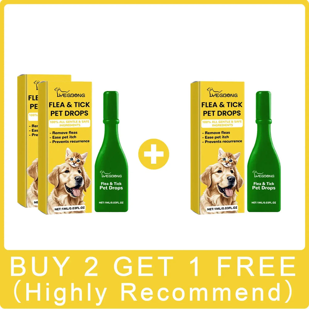 Cat Anti-Flea Drops - Monthly Flea & Tick Treatment, Skin Itching Relief & Deworming Drops for Cats (1ml/3ml/5ml/8ml Options)