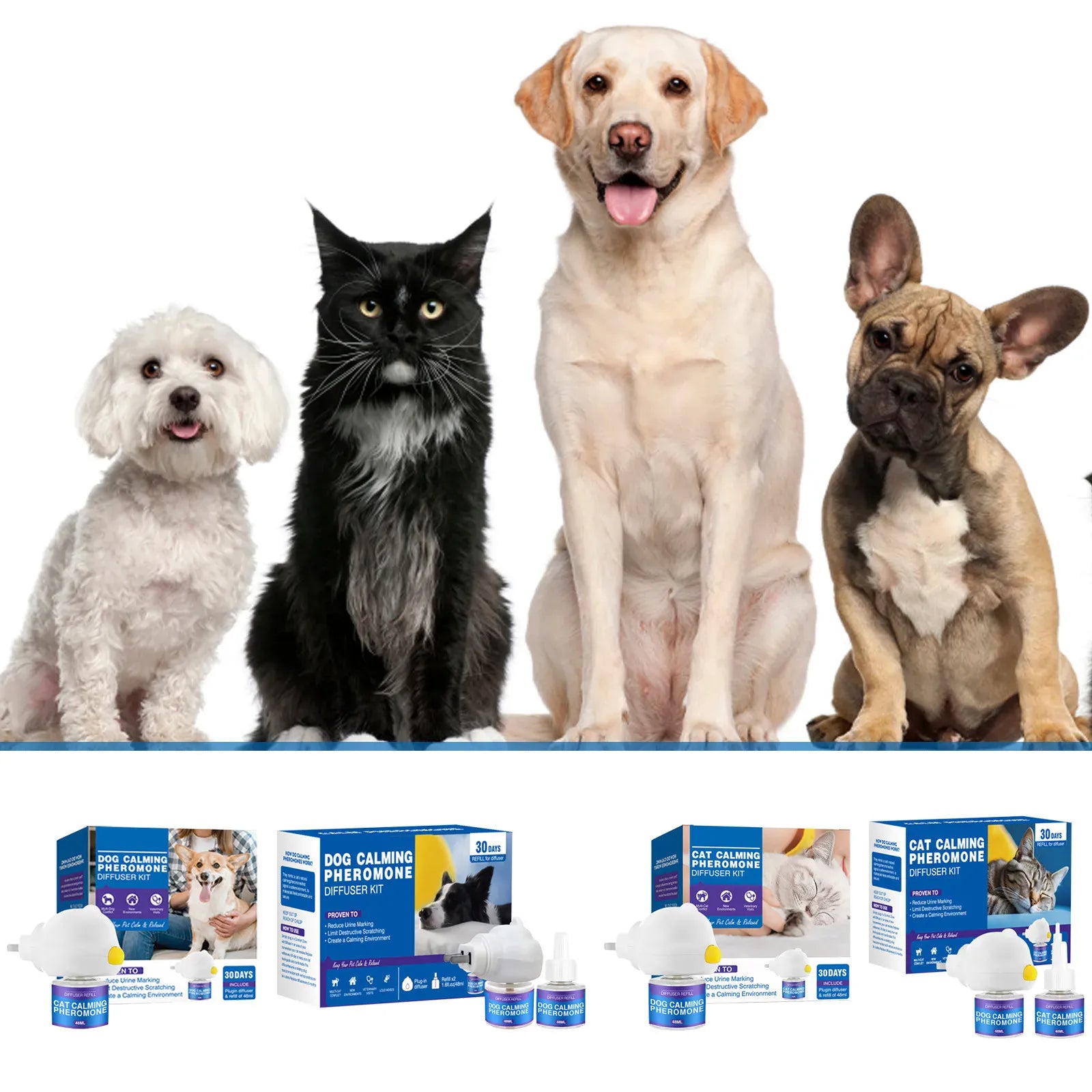 Cat Calming Diffuser Kit - 60 Day Pheromone Stress & Anxiety Relief