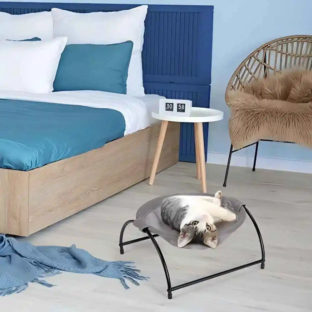 Cat Hammock Bed Stand - Detachable Easy Clean Pet Mat for Small Medium Cats