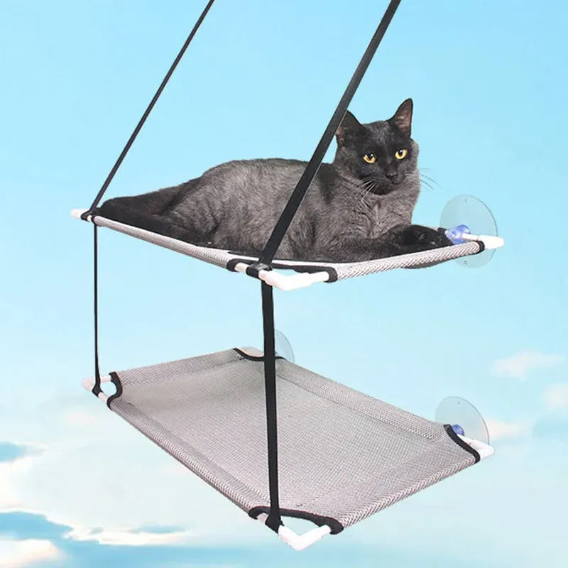 Cat Hammock Window Bed - Double Layer Suction Cup Pet Hanging Bed 25kg Capacity