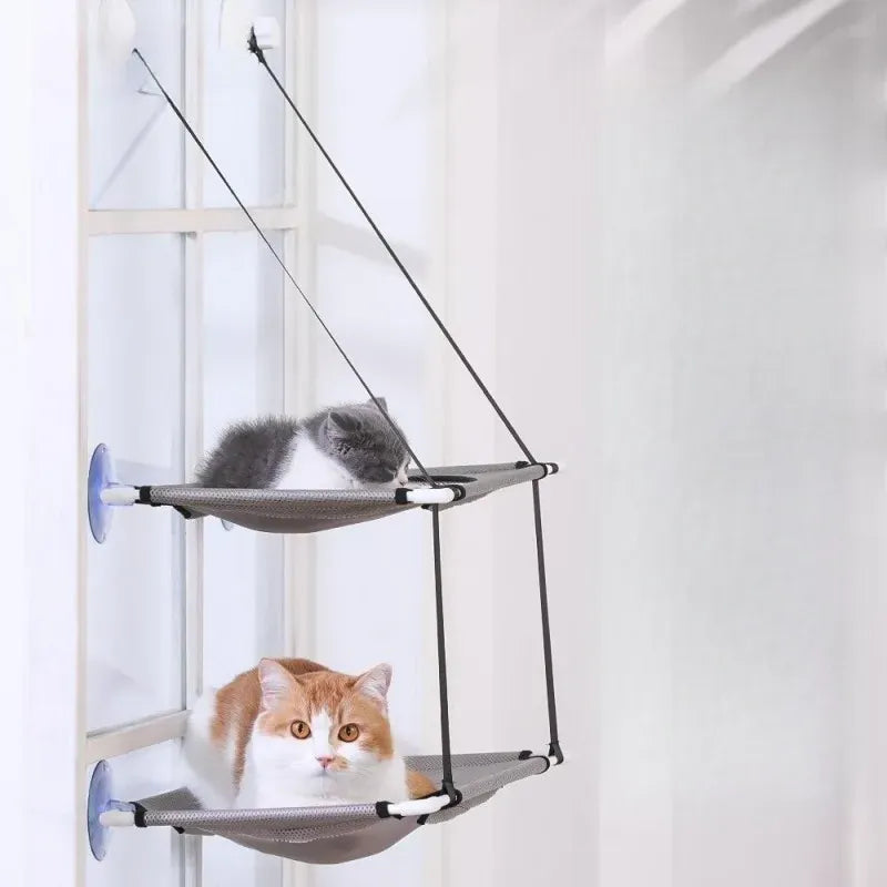 Cat Hammock Window Bed - Double Layer Suction Cup Pet Hanging Bed 25kg Capacity