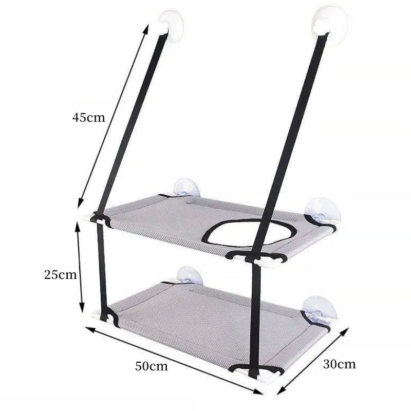 Cat Hammock Window Bed - Double Layer Suction Cup Pet Hanging Bed 25kg Capacity