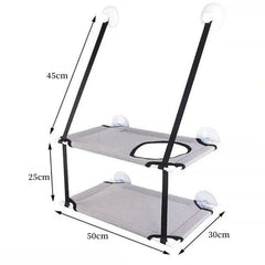Cat Hammock Window Bed - Double Layer Suction Cup Pet Hanging Bed 25kg Capacity