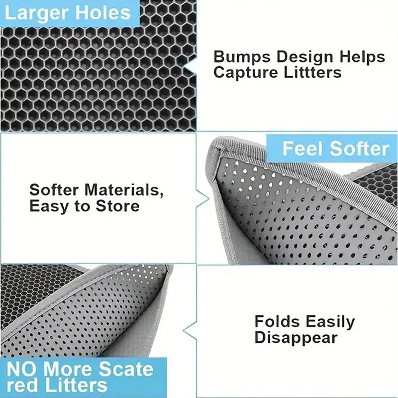 Cat Litter Mat - Waterproof Double Layer Litter Trapping Pad