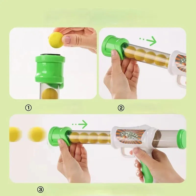 Cat Toy Launcher Gun - Interactive Shooter with Soft Pompom Balls Kittens Toys