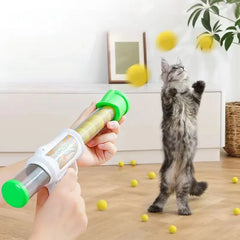Cat Toy Launcher Gun - Interactive Shooter with Soft Pompom Balls Kittens Toys