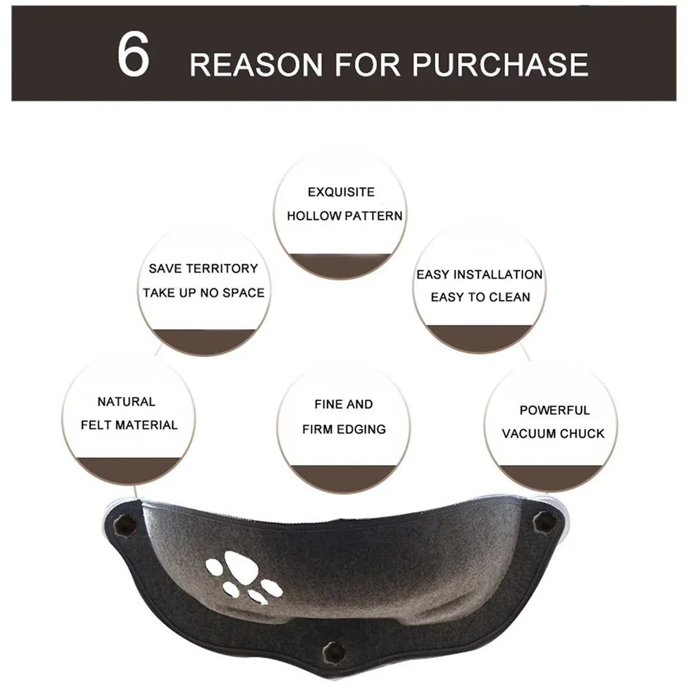 Cat Window Hammock Bed – Suction Cup Lounger for Cats & Small Pets up to 20kg