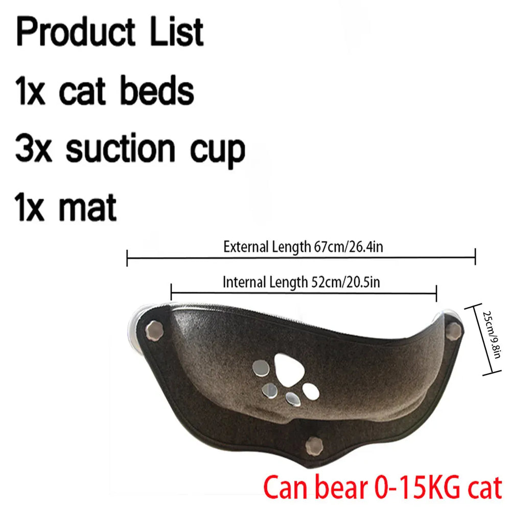 Cat Window Hammock Bed – Suction Cup Lounger for Cats & Small Pets up to 20kg