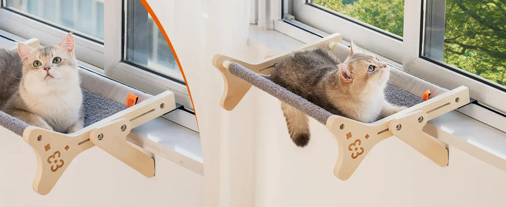 Cat Window Perch 2-in-1 - Adjustable Hammock Bed for Indoor Cats 40lb Capacity