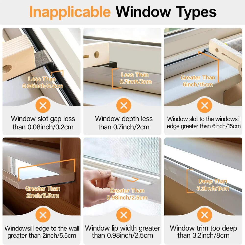 Cat Window Perch 2-in-1 - Adjustable Hammock Bed for Indoor Cats 40lb Capacity