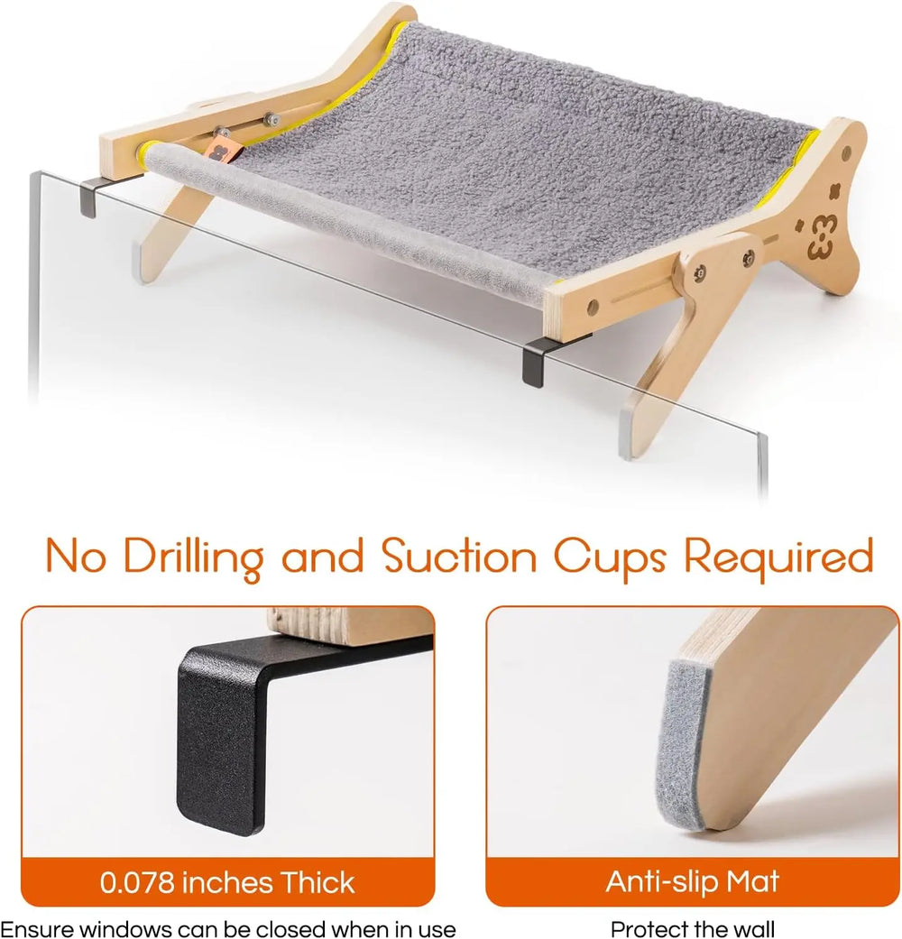 Cat Window Perch 2-in-1 - Adjustable Hammock Bed for Indoor Cats 40lb Capacity