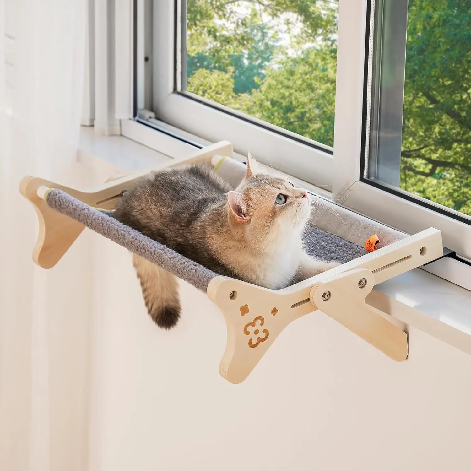 Cat Window Perch 2-in-1 - Adjustable Hammock Bed for Indoor Cats 40lb Capacity