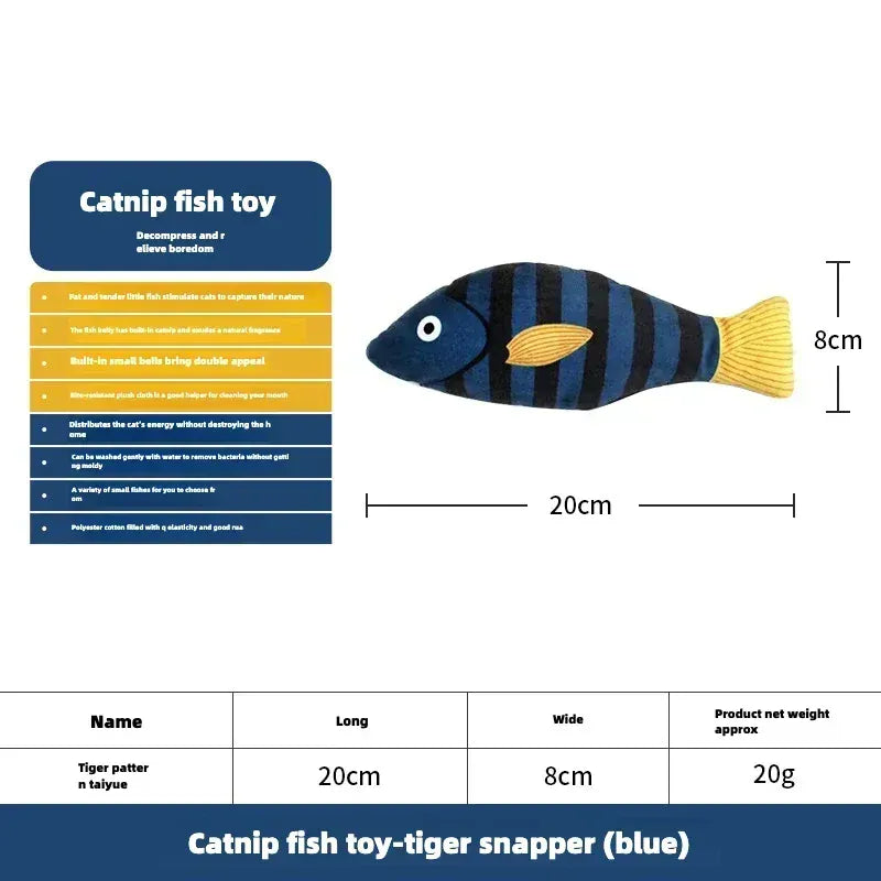 Catnip Fish Toy for Cats – Plush Simulation Fish with Interactive Chew & Pillow Design