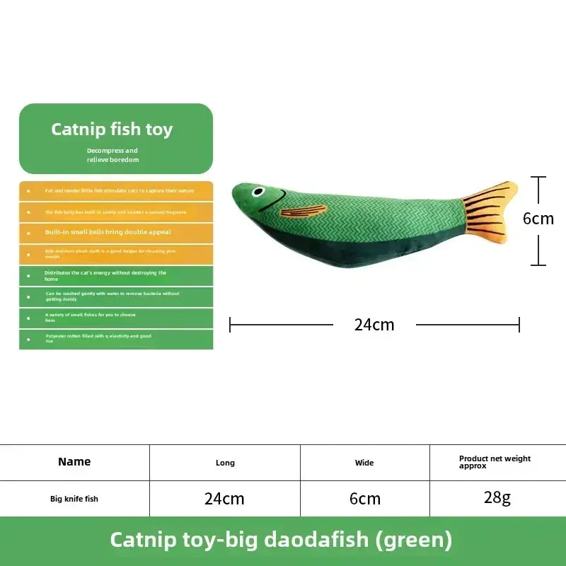 Catnip Fish Toy for Cats – Plush Simulation Fish with Interactive Chew & Pillow Design