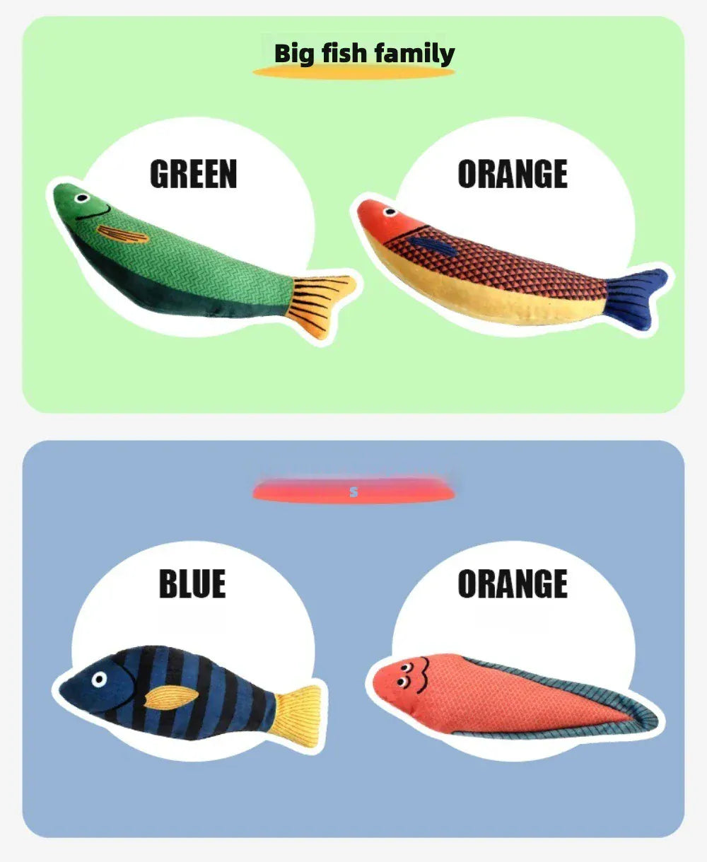 Catnip Fish Toy for Cats – Plush Simulation Fish with Interactive Chew & Pillow Design