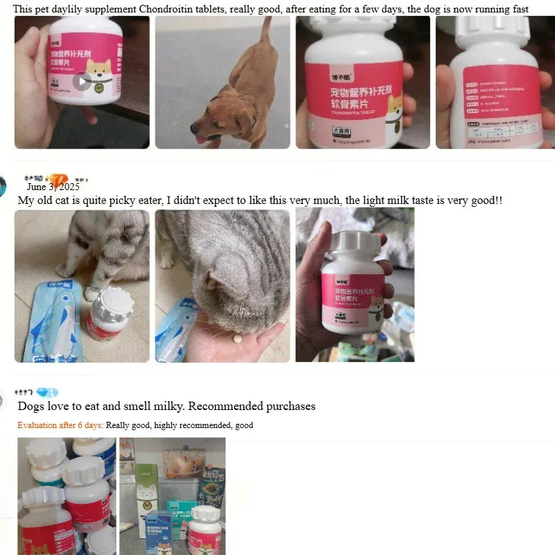 Chanbuni Cat & Dog Calcium Tablets | Joint Support Pet Treats | Nutritious Cat Food Supplement for Strong Bones & Healthy Joints