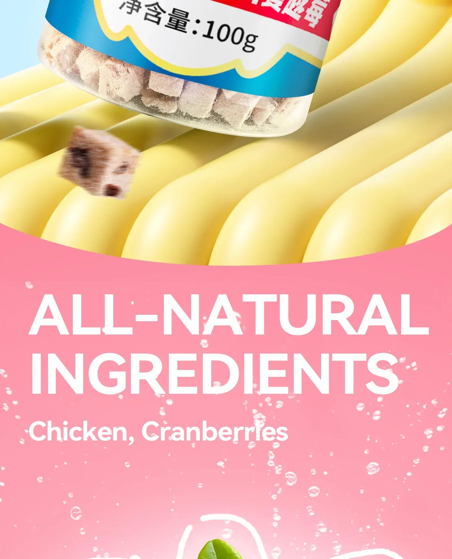 Chanbuni Chicken Cranberry Cat Snacks - Freeze-Dried Meat & Fruit Treats