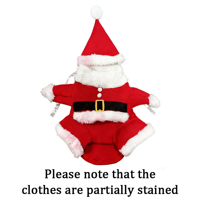 Christmas Cat Costume | Santa Claus Outfit for Small Cats & Dogs | Holiday Pet Clothes Xmas & New Year Kitty Outfit