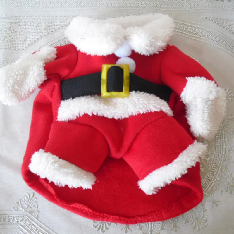 Christmas Cat Costume | Santa Claus Outfit for Small Cats & Dogs | Holiday Pet Clothes Xmas & New Year Kitty Outfit
