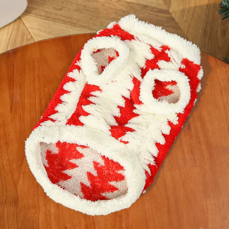 Christmas Day Cat Clothes & Dog Clothes | Autumn Winter Plush Pet Outfits | Holiday Cat & Dog Costume