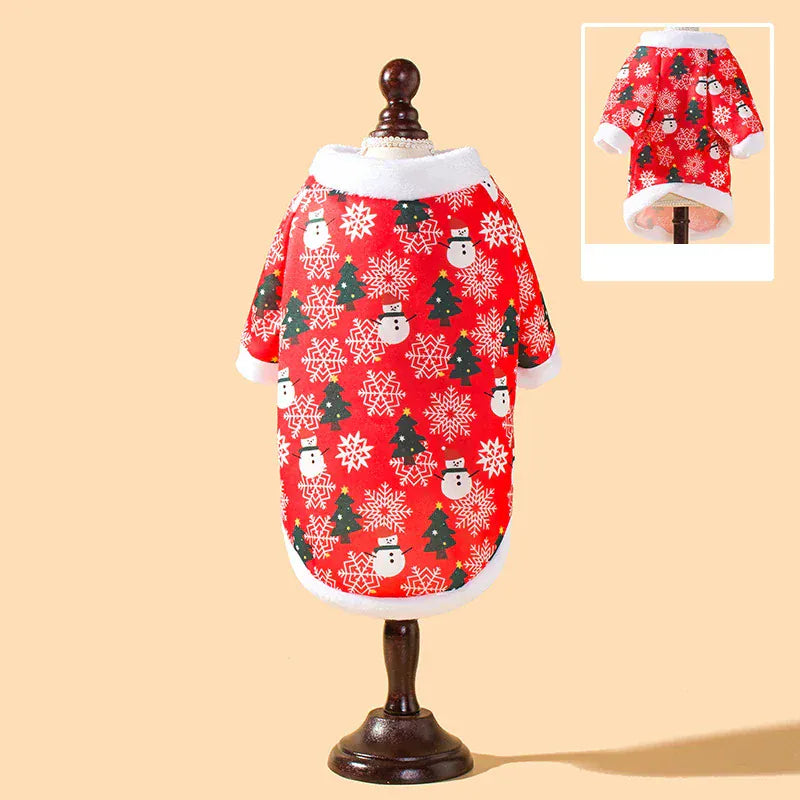 Christmas Pet Clothes - Cute Cartoon Printed Hoodie for Cats & Dogs