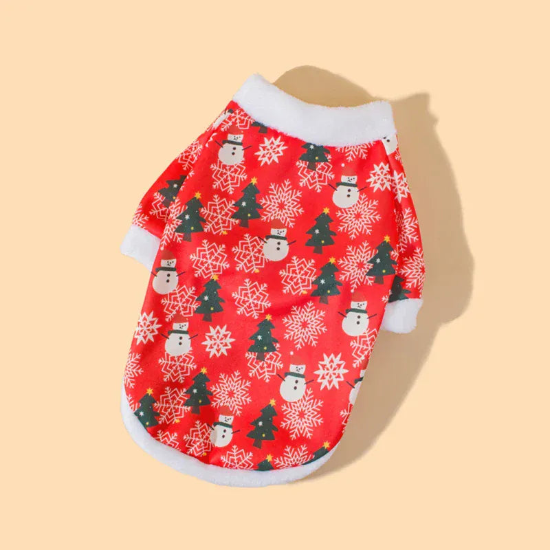 Christmas Pet Clothes - Cute Cartoon Printed Hoodie for Cats & Dogs