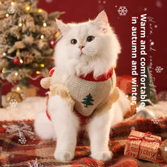 Christmas Pet Sweater – Cute Santa Claus Costume for Cats & Small Dogs | Warm Winter Holiday Outfit
