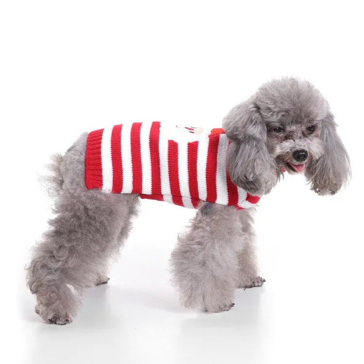 Christmas Pet Sweater - Holiday Themed Dog & Cat Clothing for Small Pets