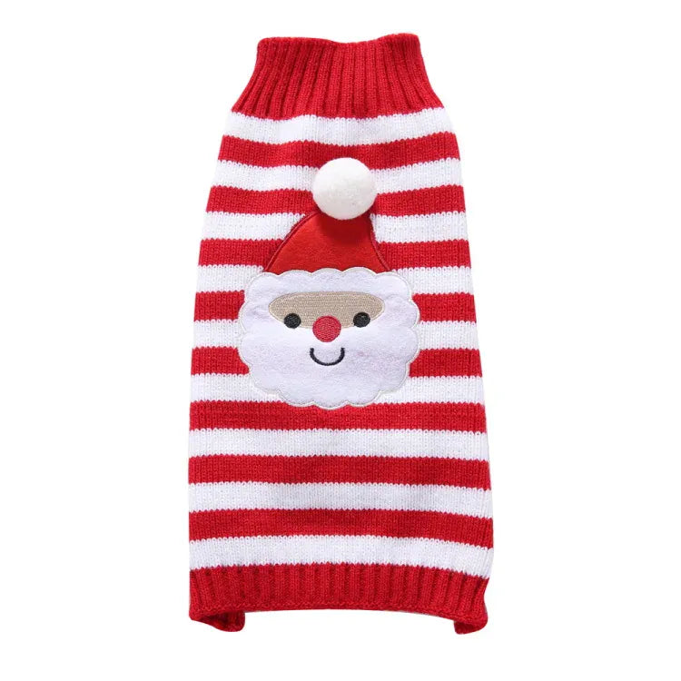 Christmas Pet Sweater - Holiday Themed Dog & Cat Clothing for Small Pets