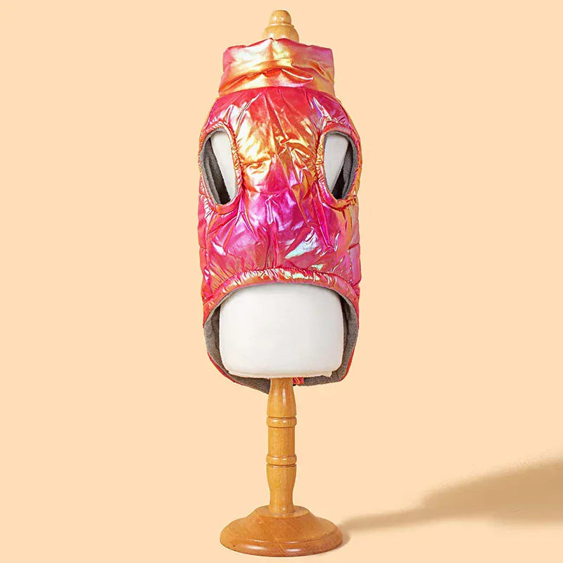 Christmas Waterproof Gradient Pet Vest – Warm Fleece Winter Jacket for Dogs & Cats | Autumn/Winter Pet Clothing